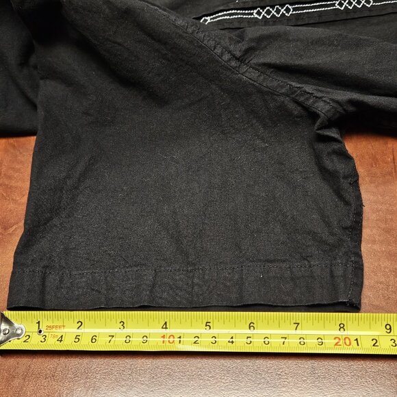 COOFANDY Casual Cuban Guayabera Short Sleeve Black Embroidered Beach Shirt 2XL - Picture 12 of 14